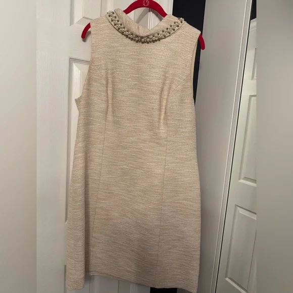 Lilly Pulitzer Portia Tweed Beige Gold Dress - Picture 2 of 6